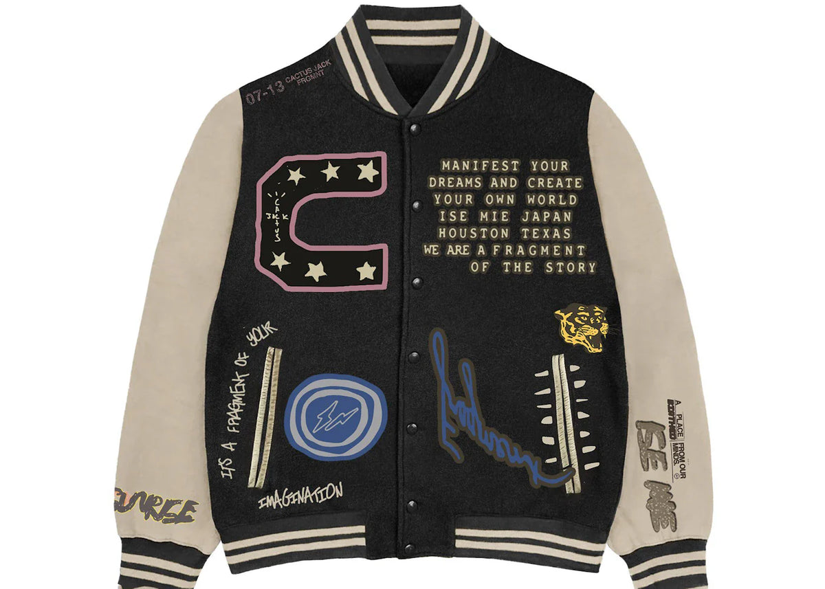 Travis Scott Cactus Jack For Fragment Manifest Letterman Jacket Brown/Cream