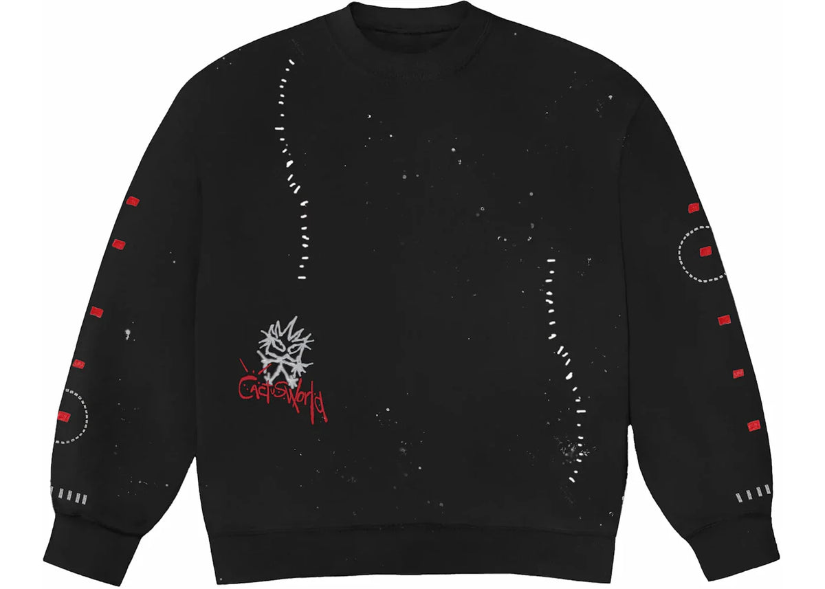 Travis Scott Stitched Crewneck Black