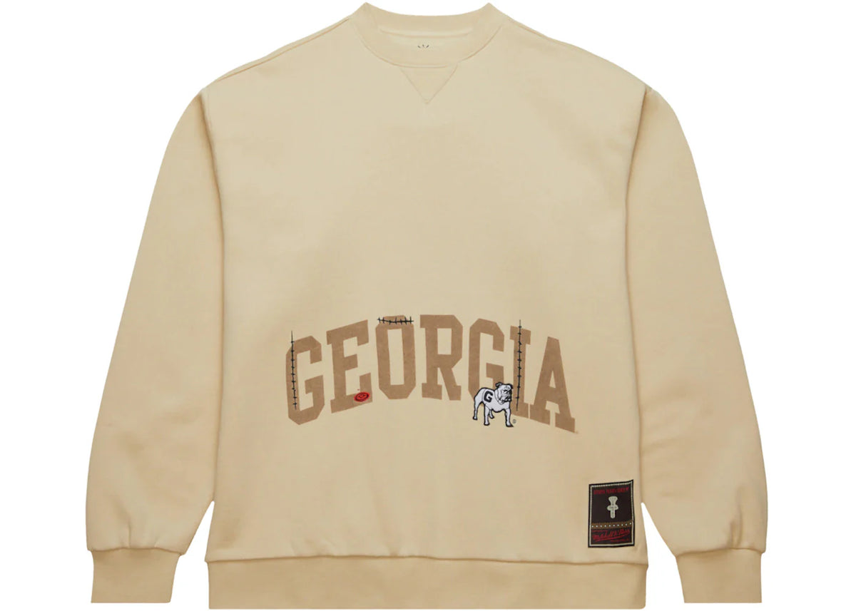 Travis Scott x Mitchell & Ness Georgia Bulldogs Pullover Sweatshirt Tan