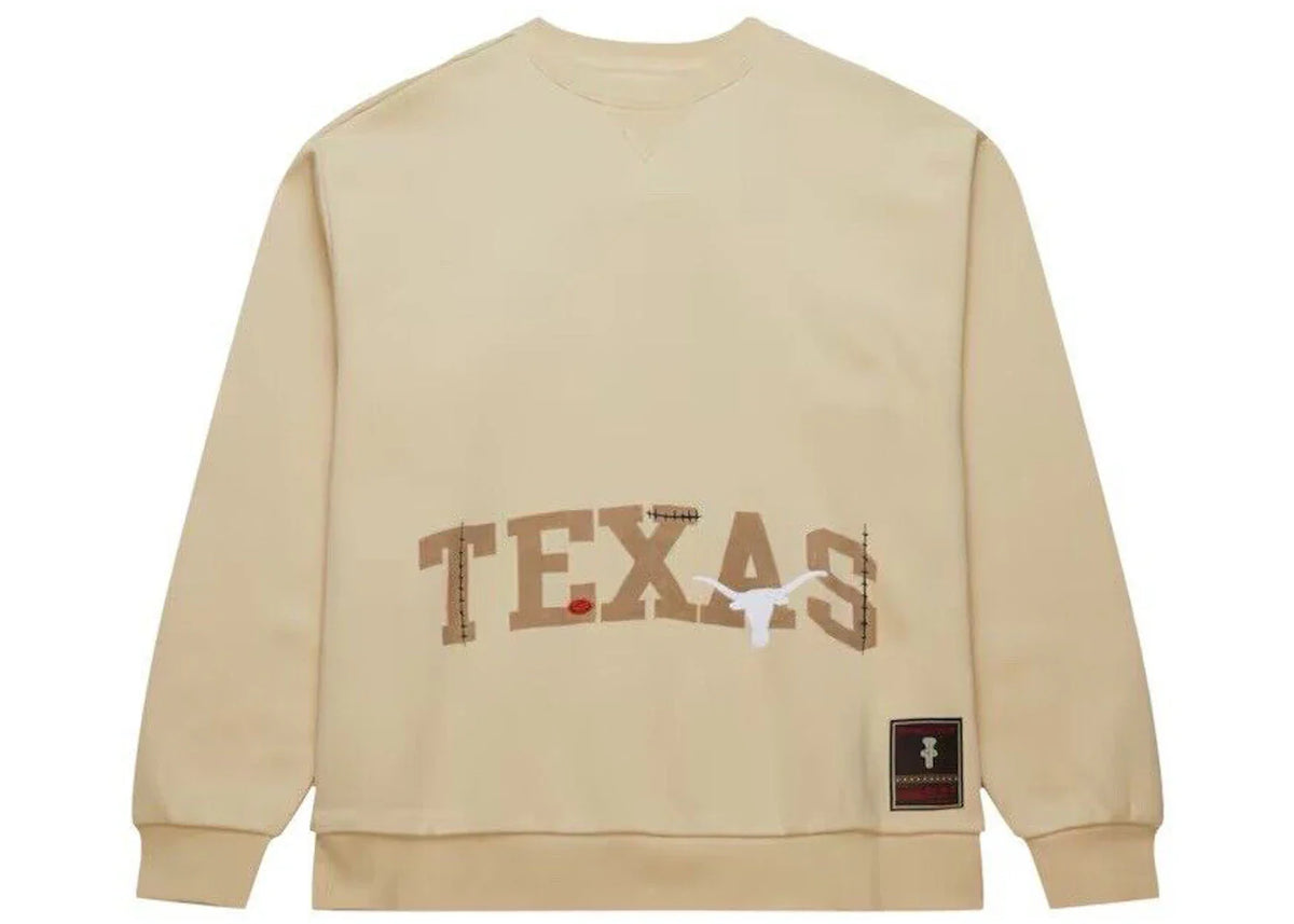 Travis Scott x Mitchell & Ness Texas Longhorns Pullover Sweatshirt Tan