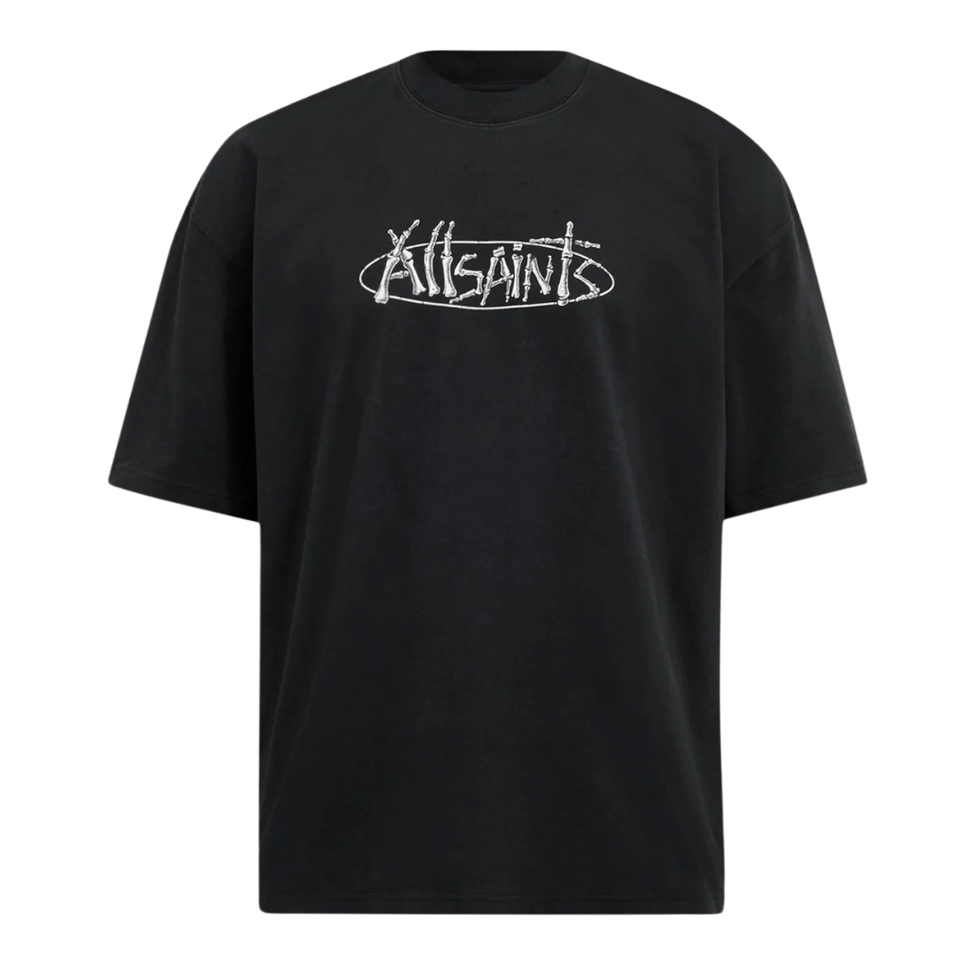 STERNUM CREW Print T-Shirt washed black