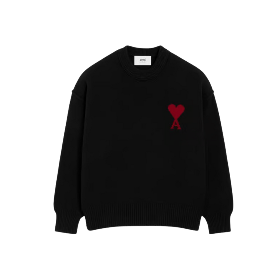 Ami Paris Black Wool Sweater