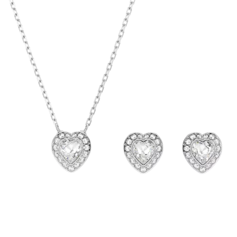 Swarovski® Ss25 Capsule Women's Base Metal Set: Necklace + Earrings - Silver 5720849