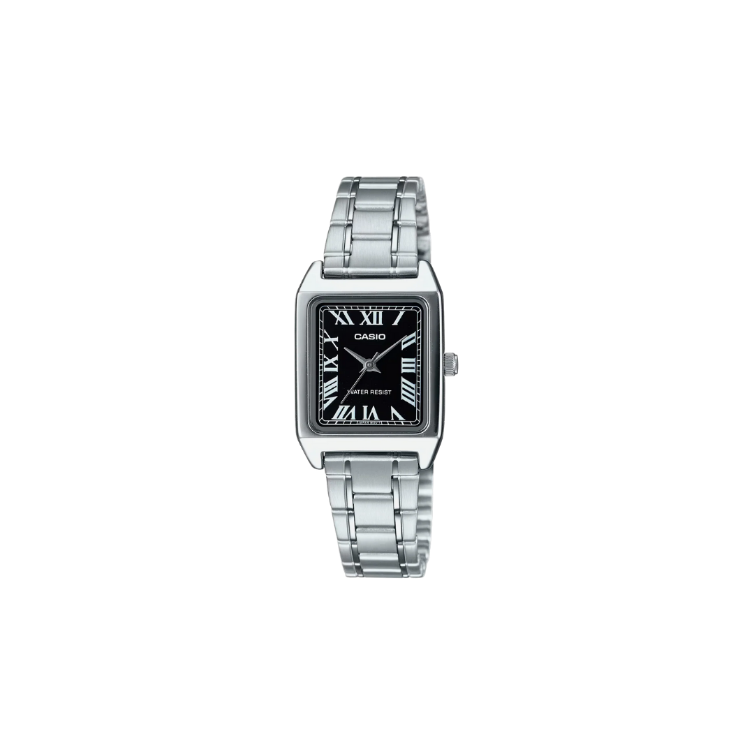 Casio LTP-V007D-1BUDF Black Dial SIlver Stainless Steel Watch