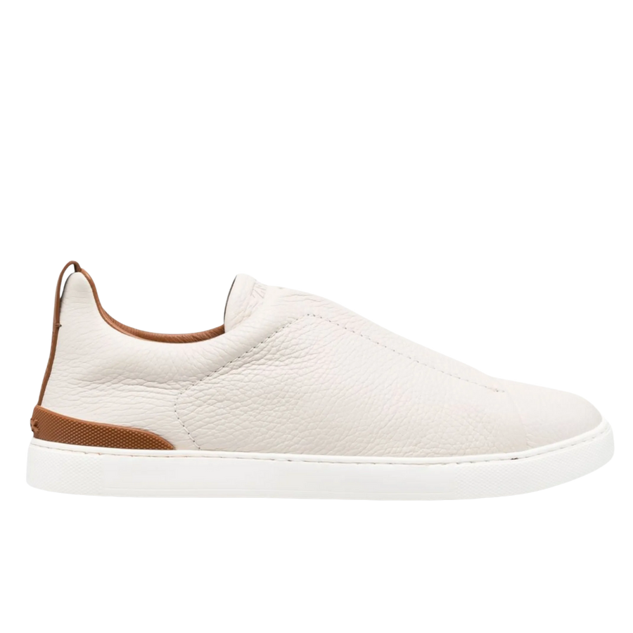 Zegna Triple Stitch low-top sneakers light beige/caramel brown