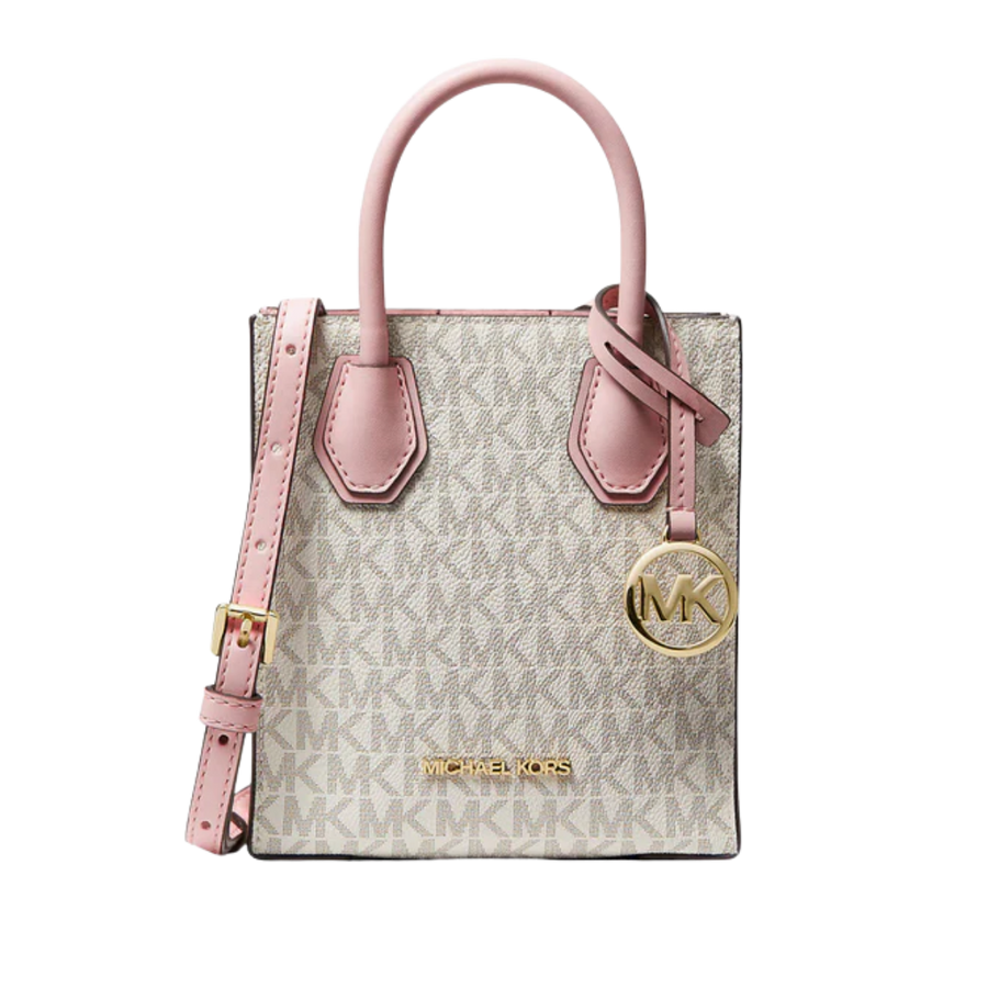 Michael Kors Mercer Extra-Small Logo and Leather Crossbody Bag Pwd Blsh Mlt