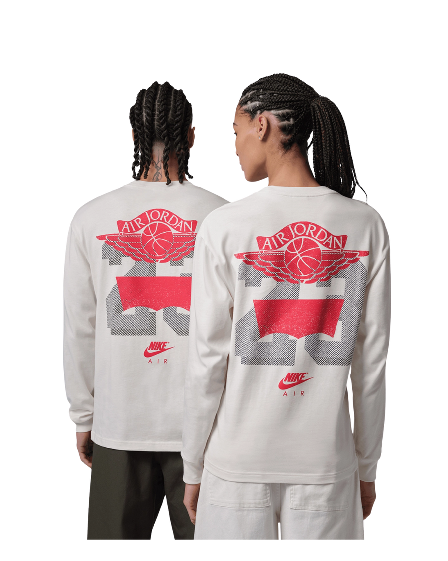 Jordan X LEVIS LONG SLEEVE TEE PALE IVORY/BLACK-UNIVERSITY RED