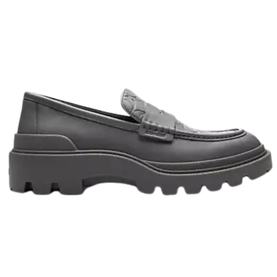 Coach Loafer With Signature Print Charcoal