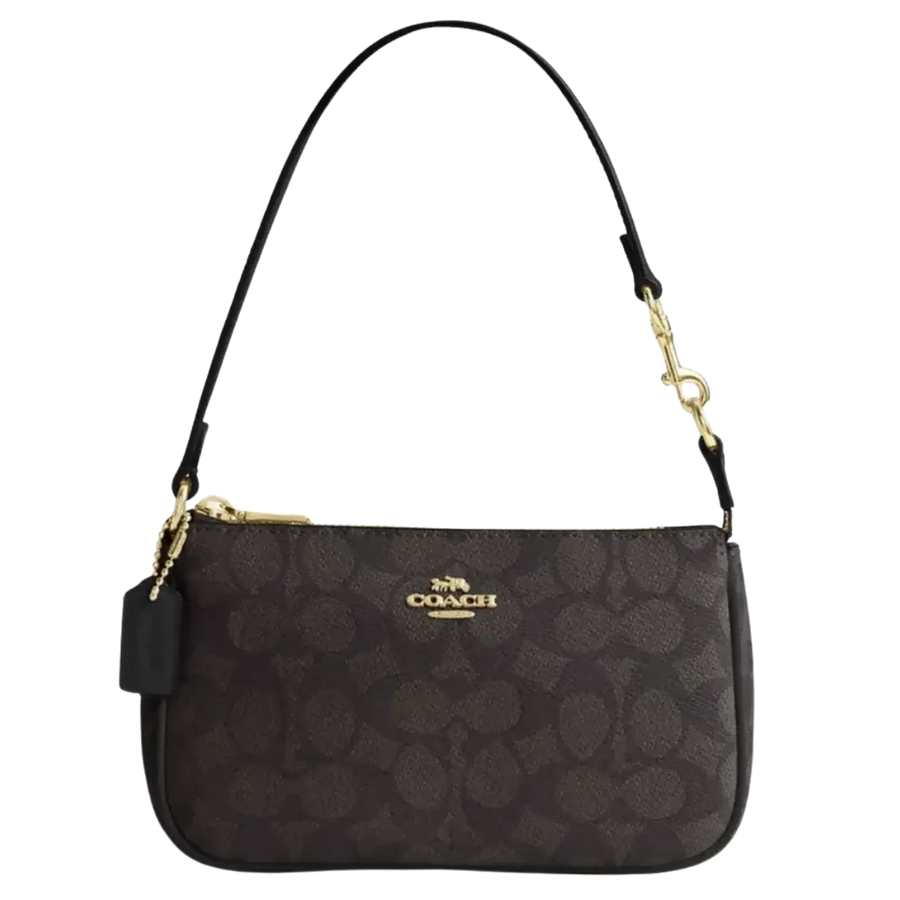 Coach Nolita 19 In Signature Canvas in Gold Walnut Black