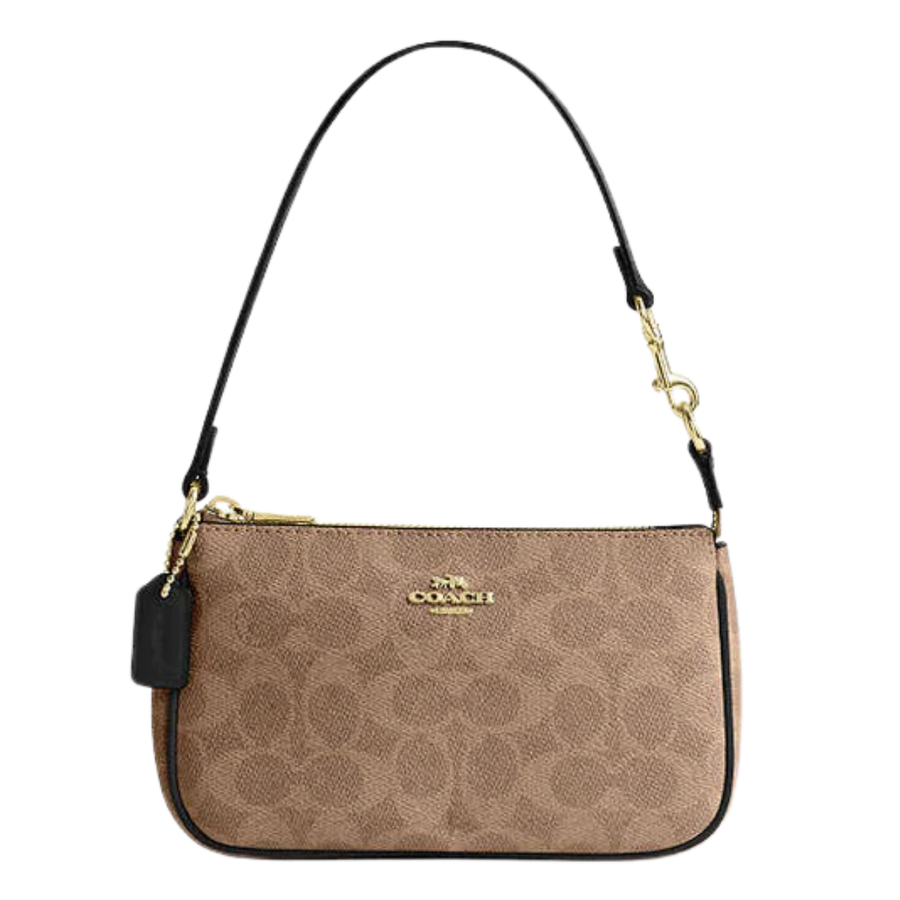 Coach Nolita 19 In Signature Canvas Signature Canvas-Gold-Tan-Black