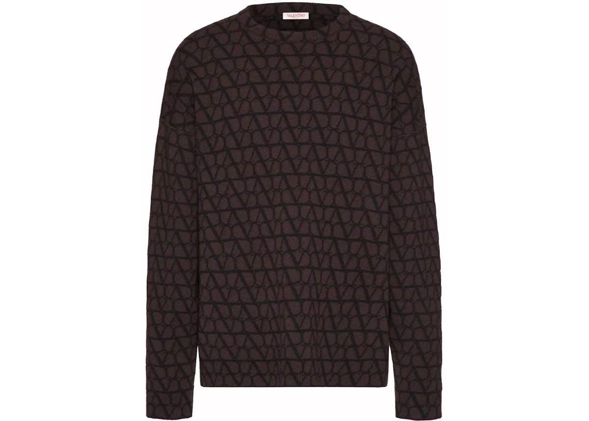 Valentino Allover Logo Knitwear Brown