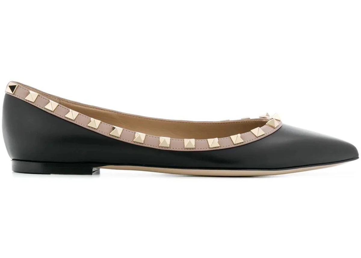 Valentino Garavani Rockstud Ballerinas Black Pink (Women's)