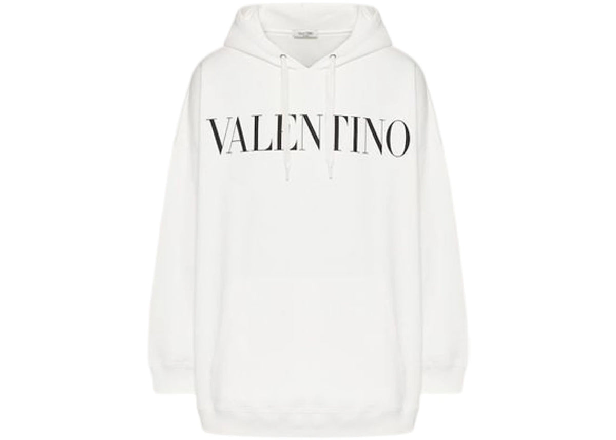 Valentino Logo Oversized Hoodie White/Black