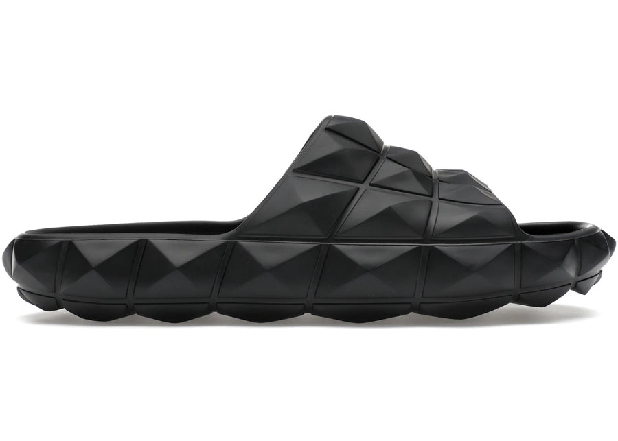 Valentino Roman Stud Turtle Slide Sandal Black
