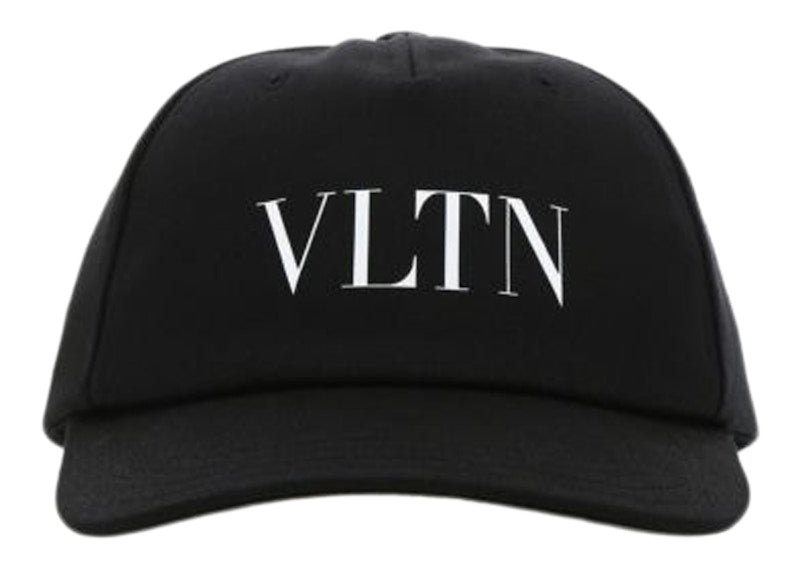 Valentino VLTN Logo Cotton Baseball Cap Black/White