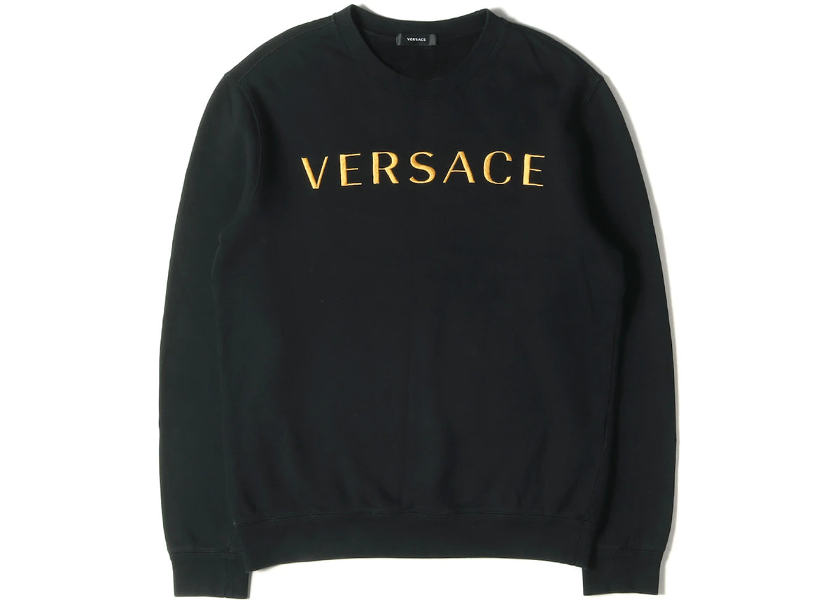 Versace Embroidered Logo Sweatshirt Black