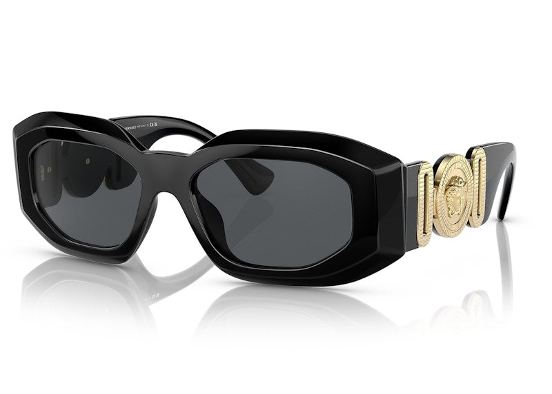 Versace Irregular Sunglasses Black/Dark Grey (VE4425U)