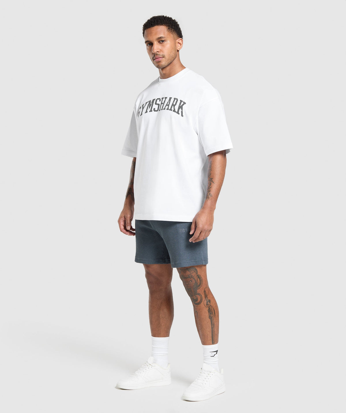 Gymshark Waffle Shorts Titanium Blue