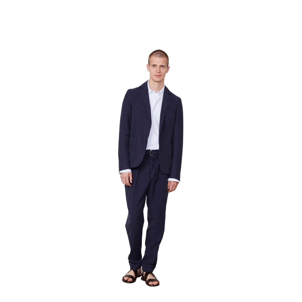 Pierre Cotton-linen Pants In Blue