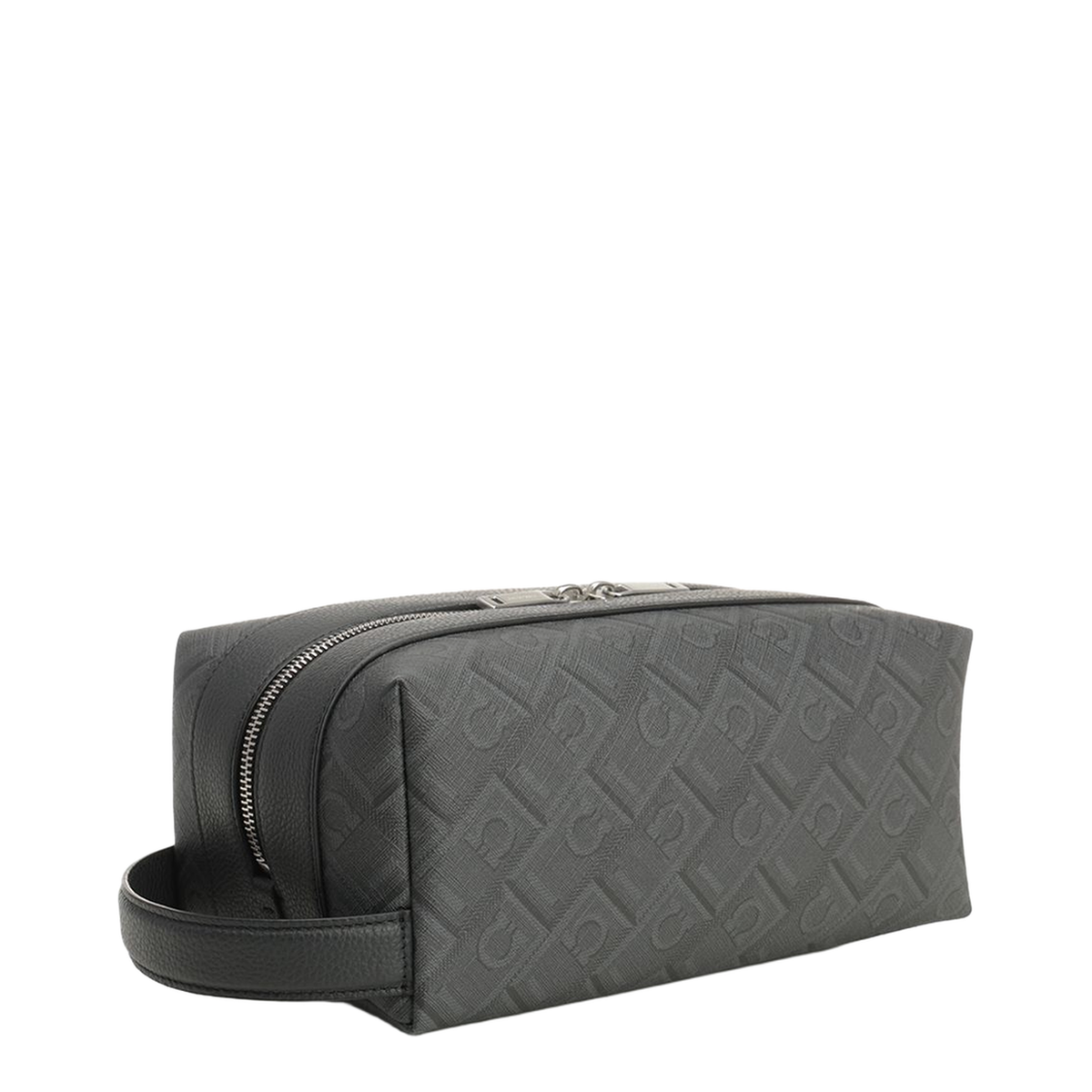 Gancini-Embossed Calf Leather Toiletry Bag