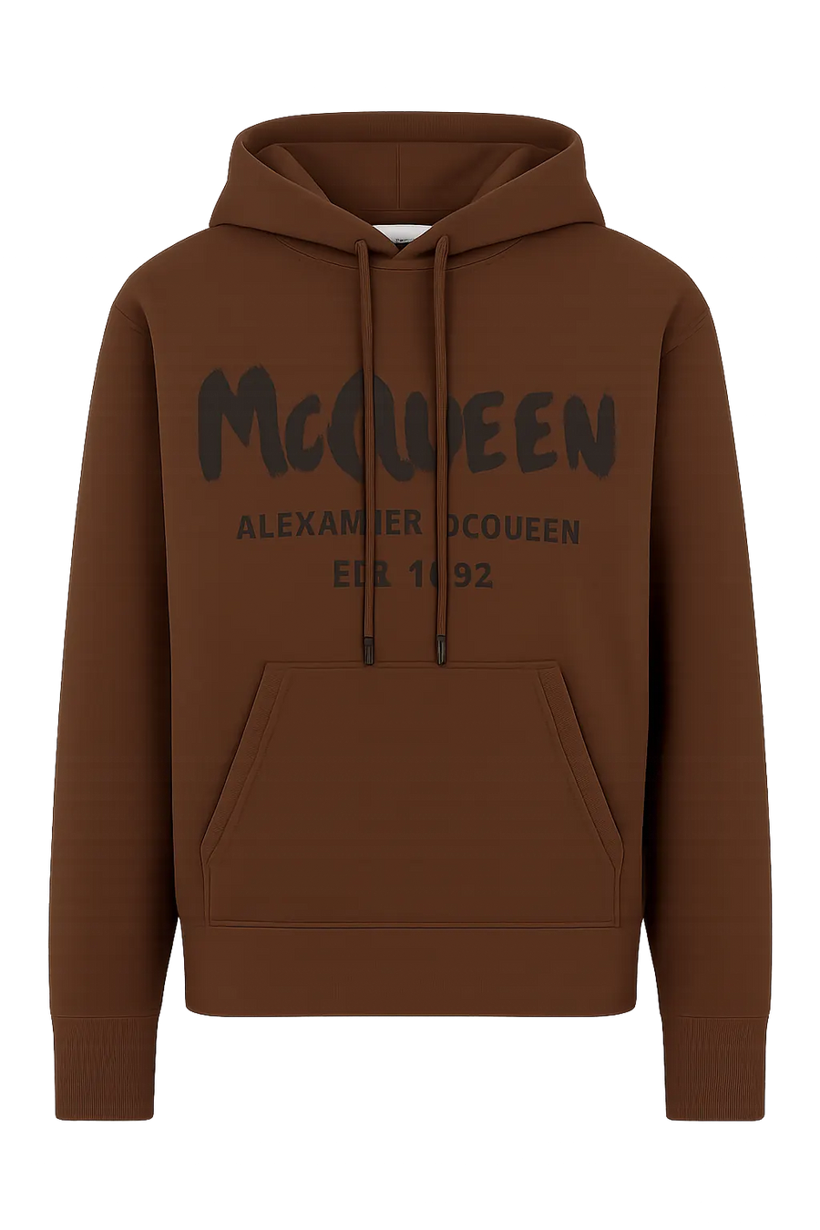 Alexander McQueen Brown Hoodie with Watercolor Graffiti print