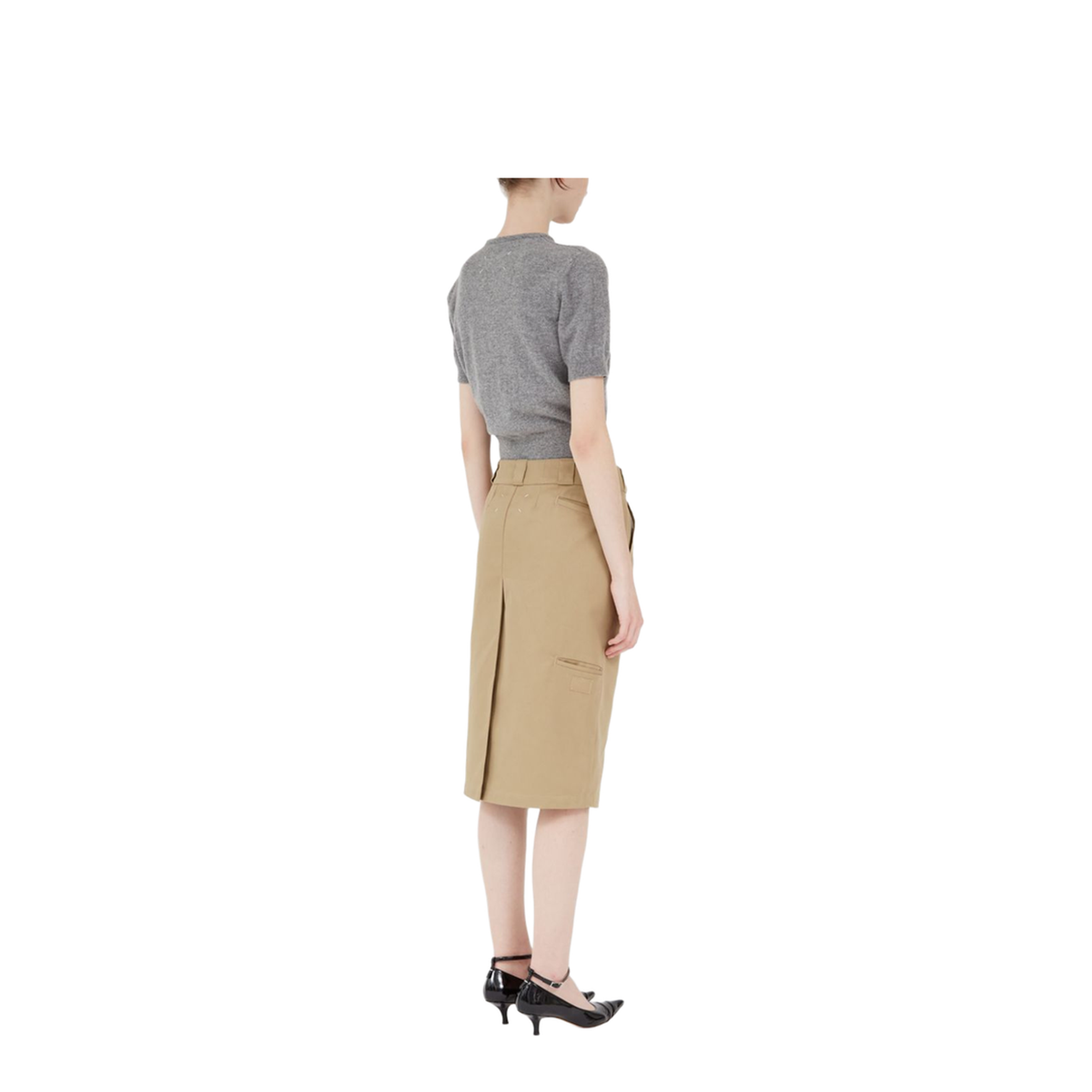 Skater Chino Midi Skirt