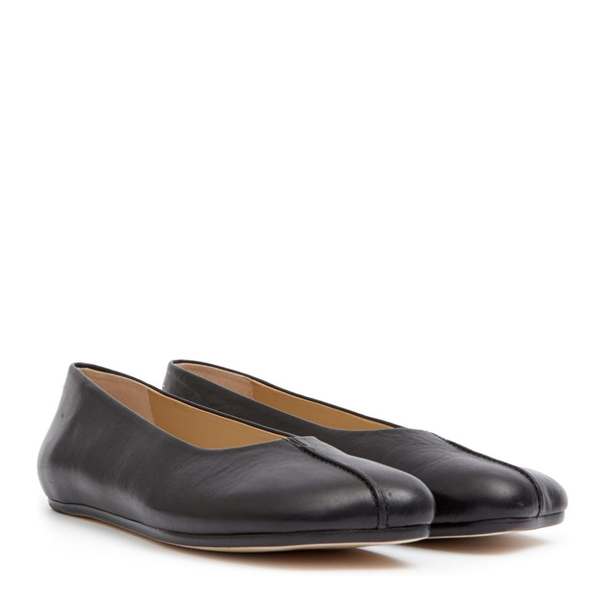 Leather Ballet Flats - Black