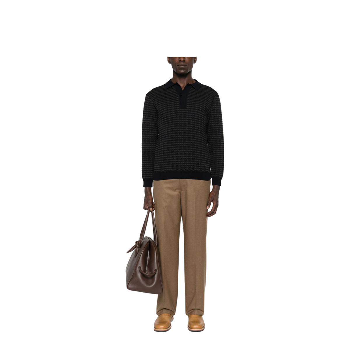 Icon Virgin-Wool Jumper with Polo-Shirt Collar