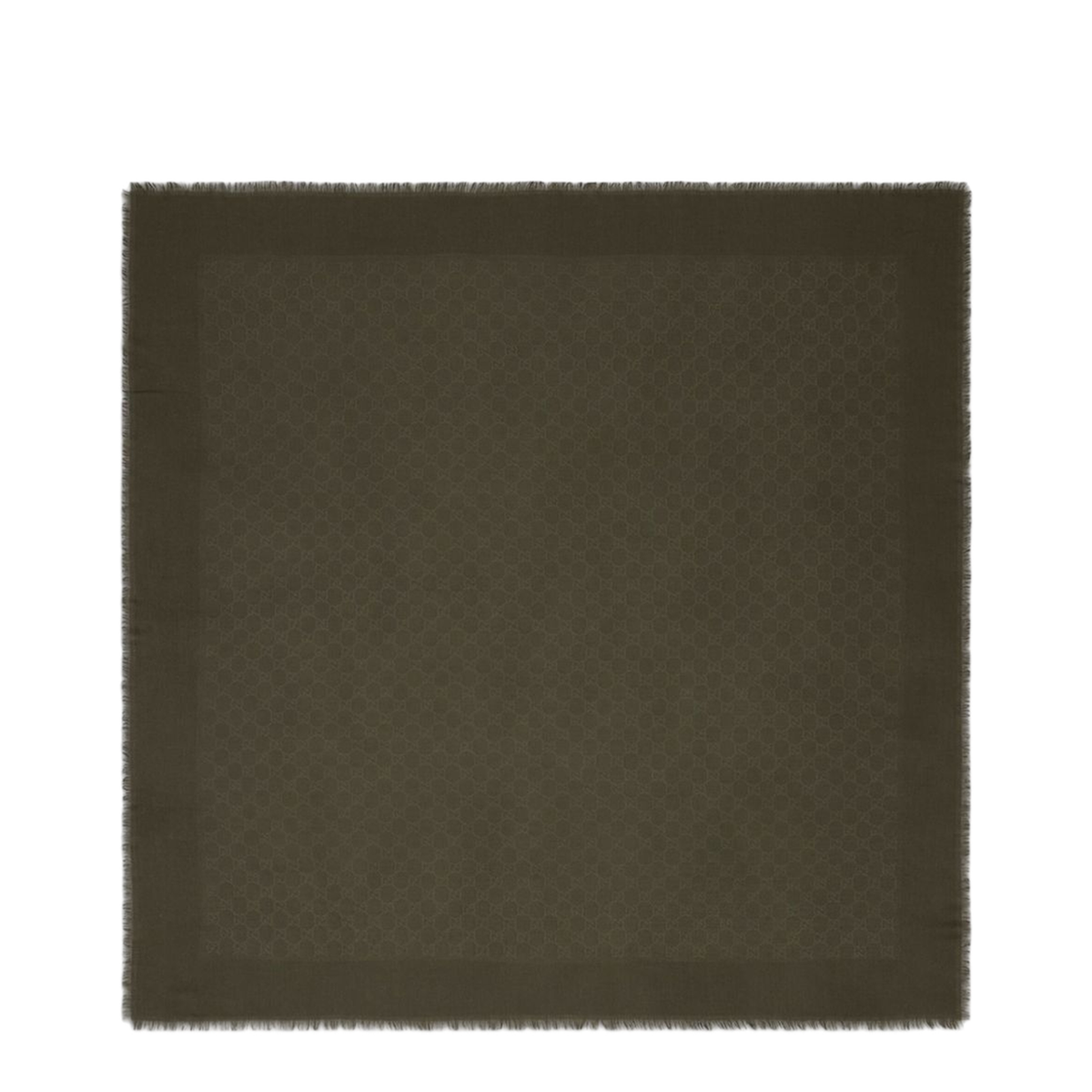 Wool and Silk Jacquard Shawl in Forrest Green