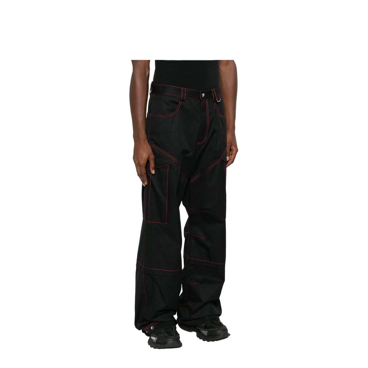 Contrast Stitches Cargo Pants