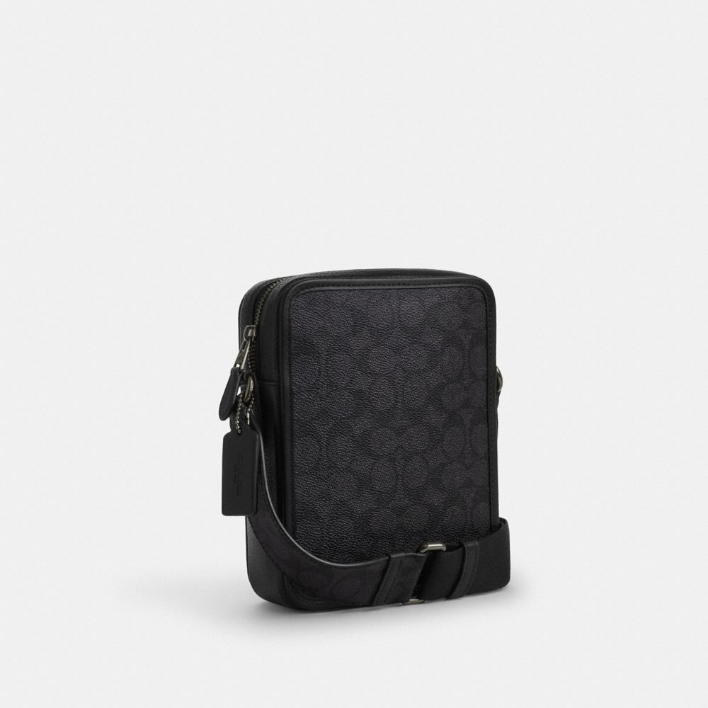 Coach Sullivan Crossbody Bag In Signature Canvas With Patches Gunmetal-Charcoal Multi