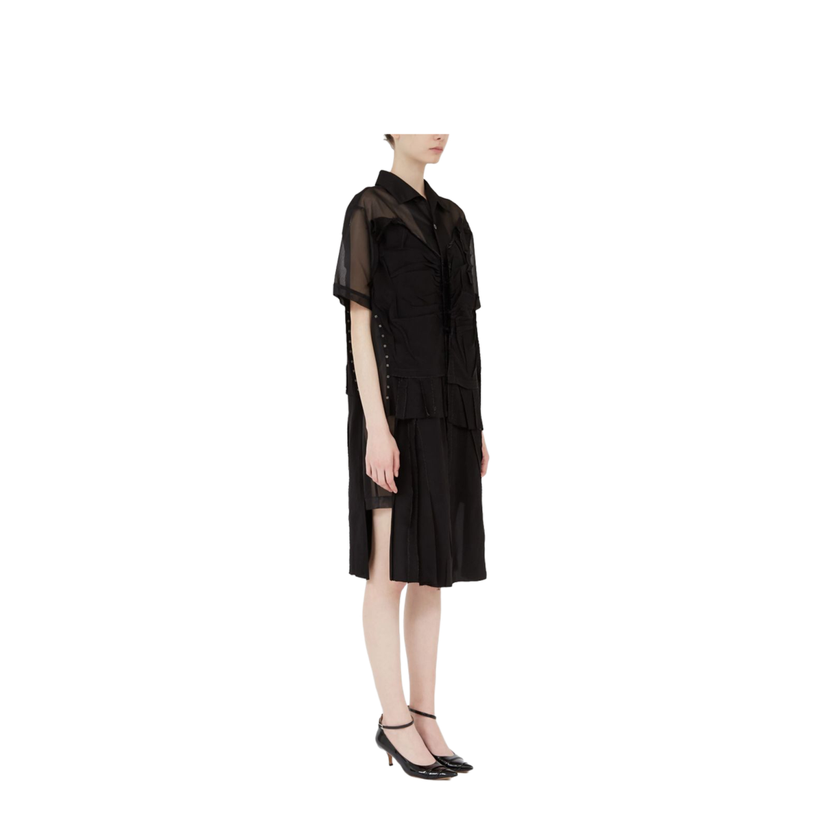 Black Mesh Design Dress