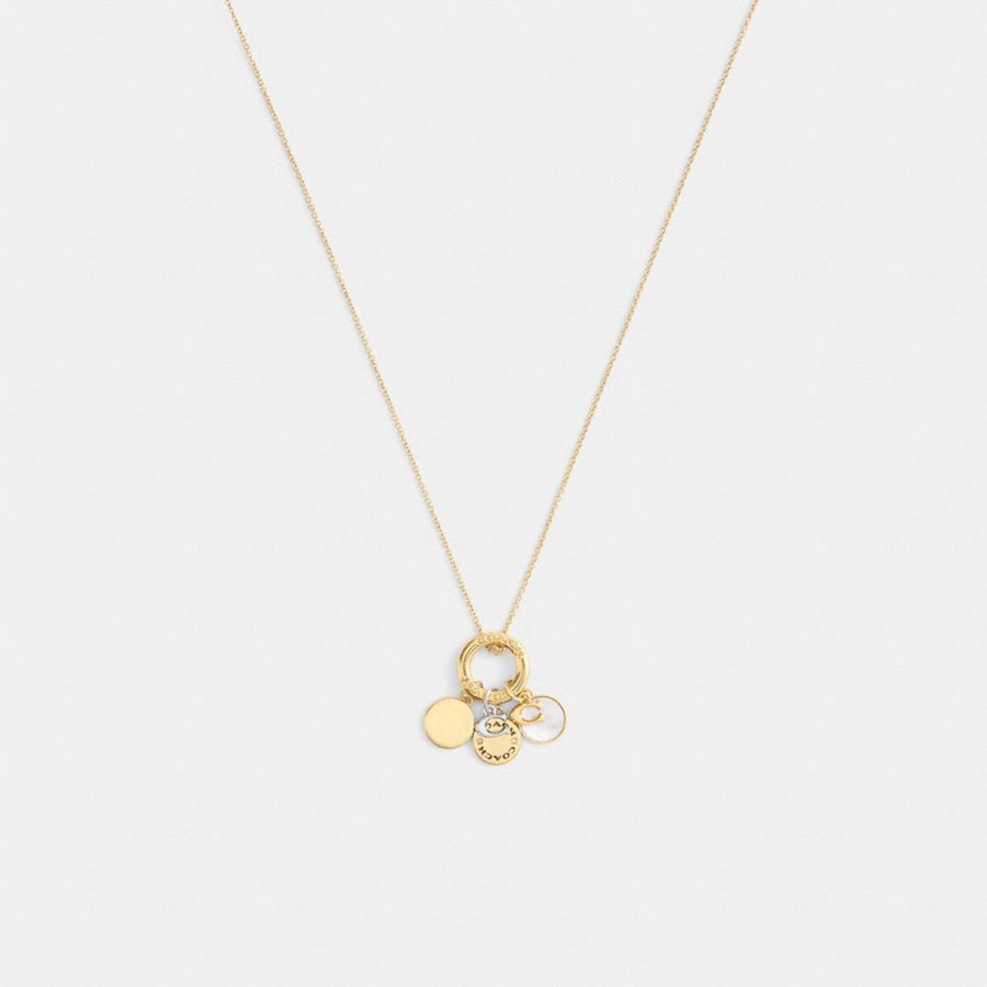 Coach Coin Pendant Necklace Gold