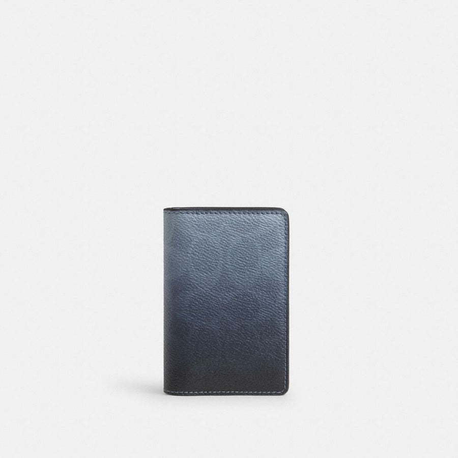 Coach Id Card Wallet In Ombre Signature Canvas Blue