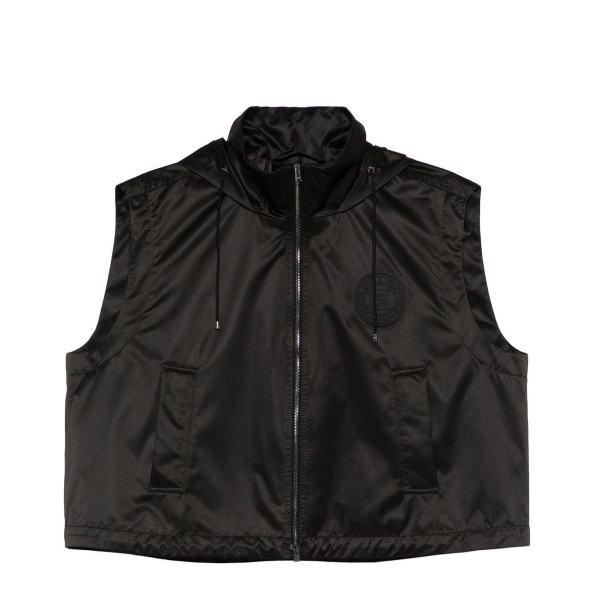 Cropped Gilet with High Collar
