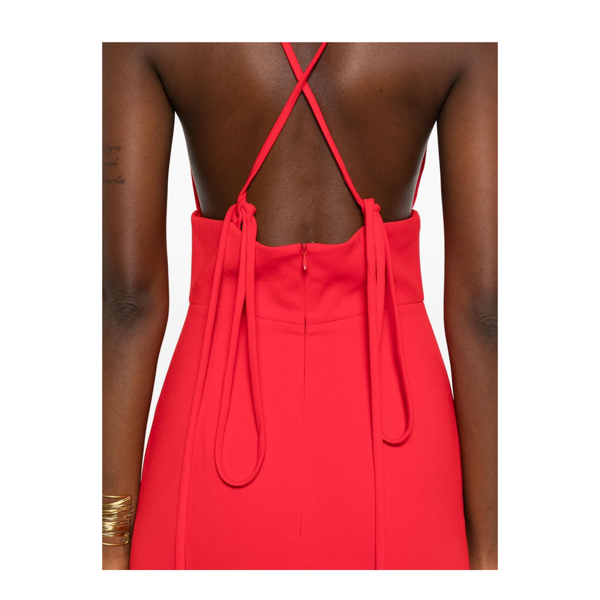 Cross-Back Straps Maxi Dress V-Neck