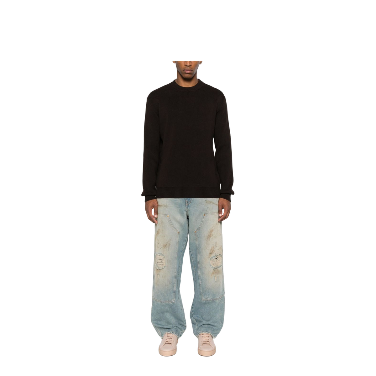Destroyed Denim Cotton Jeans