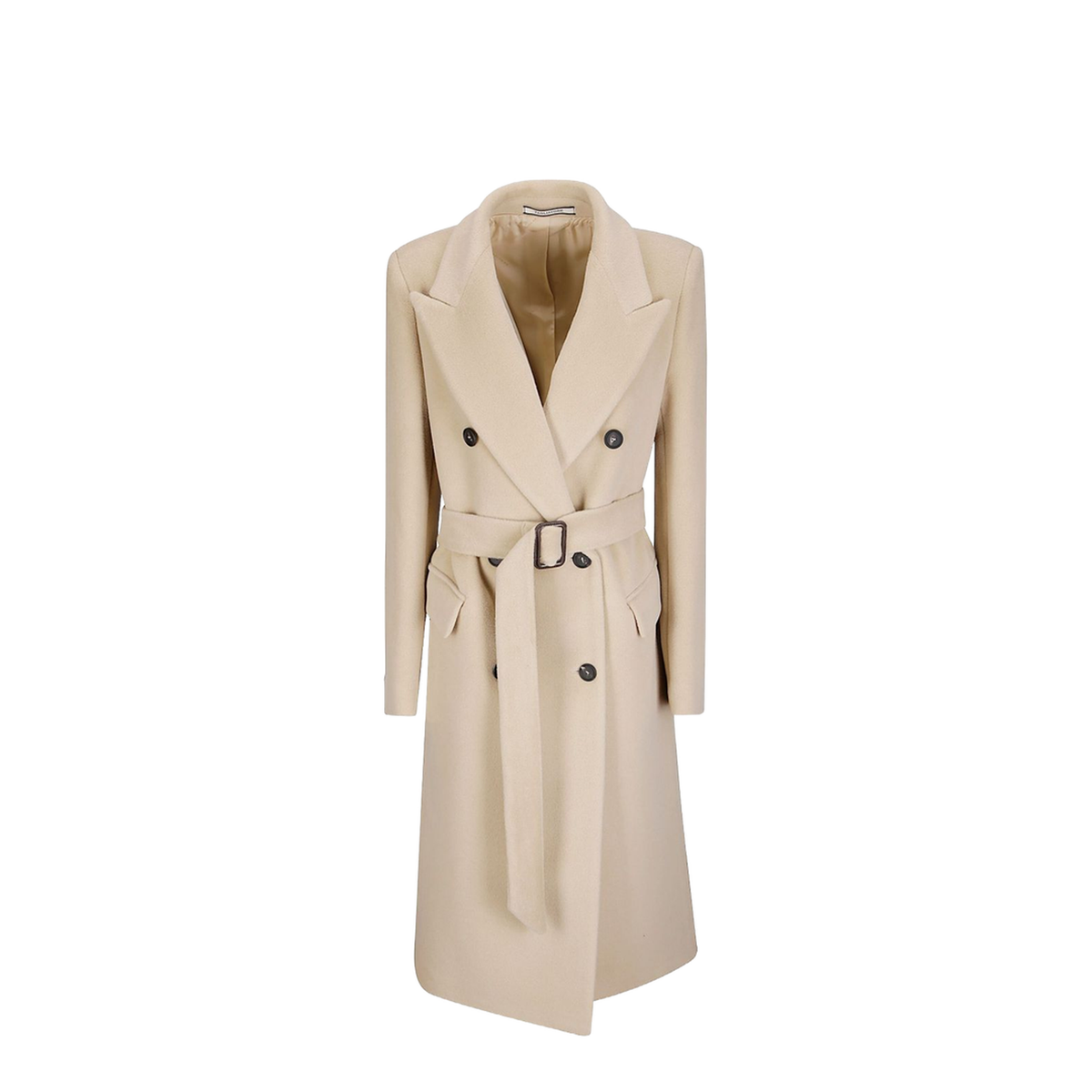 Wool Double-breasted Coat Beige