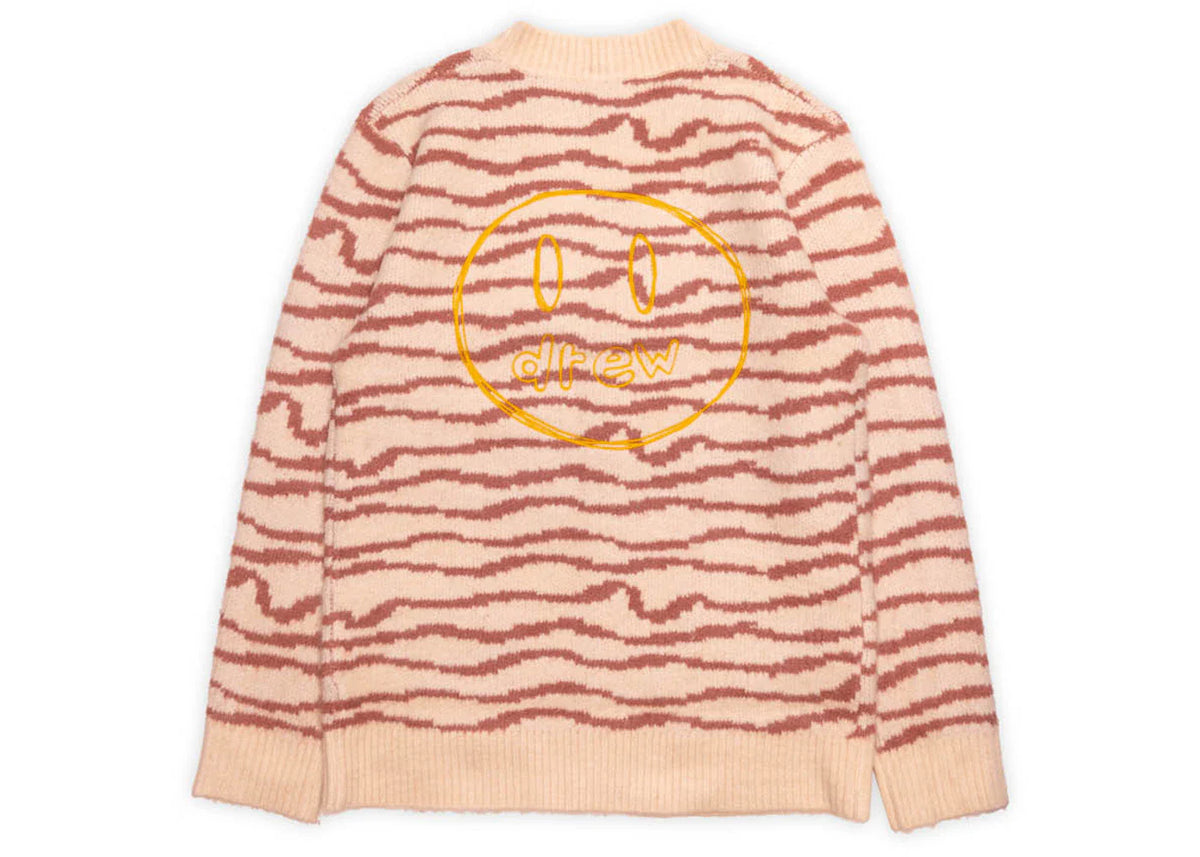 Drew House Sketch Mascot Squiggle Cardigan Ivory/Mauve