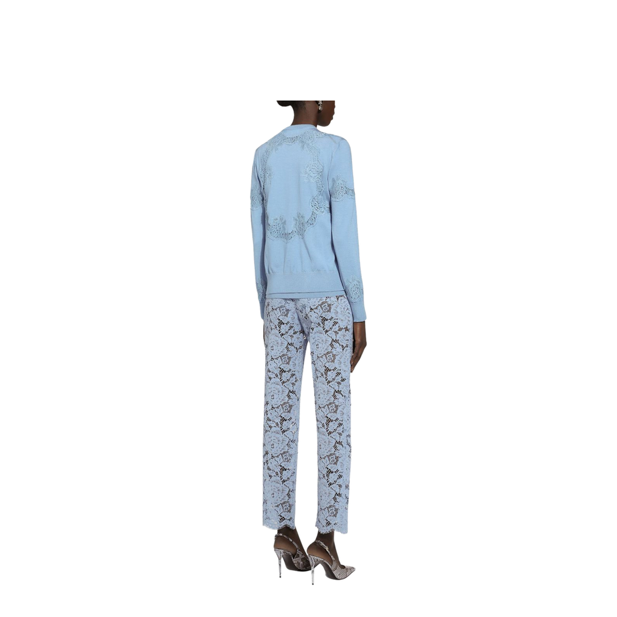 Tailored Floral Cordonetto Lace Pants