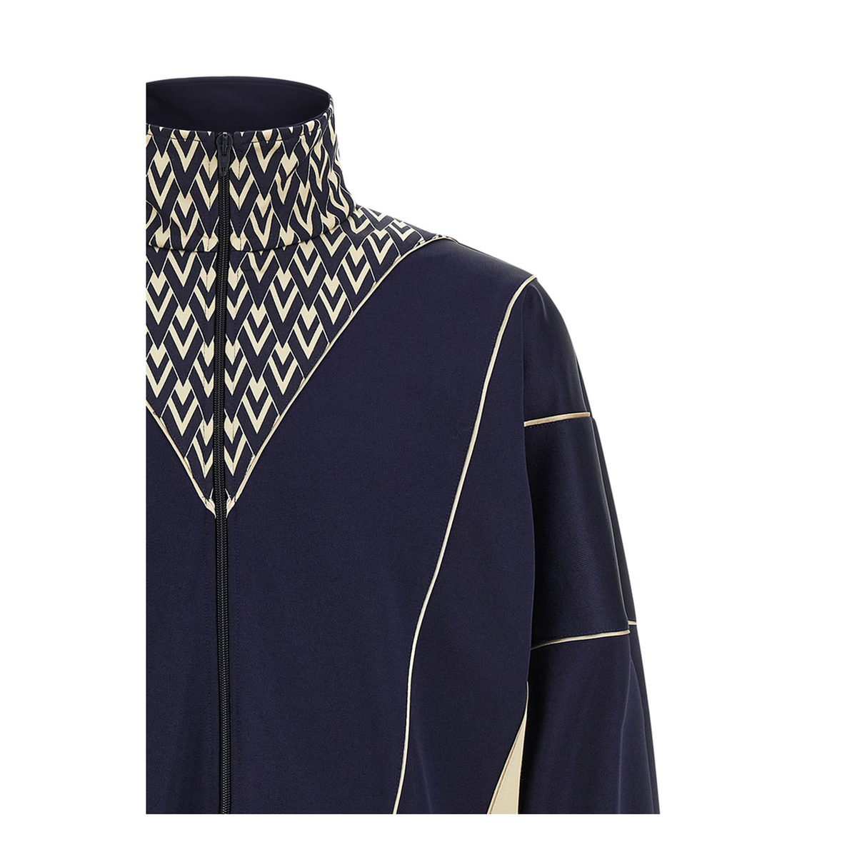 Toute La V Print Zipper Sweatshirt - Blue