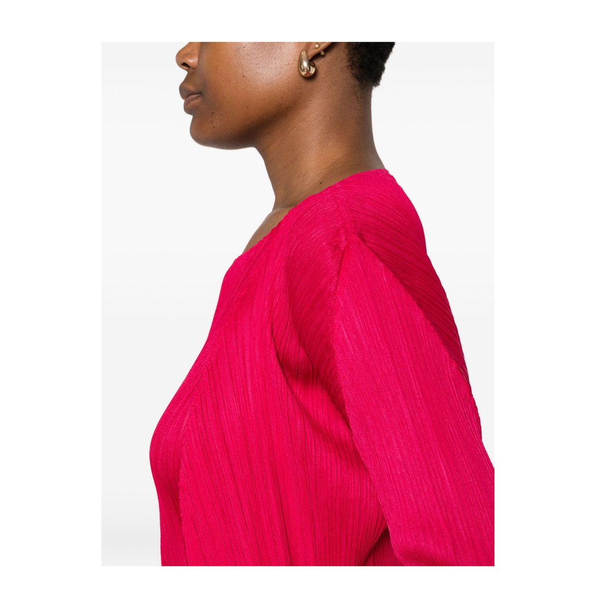 Pleated Cardigan In Pink