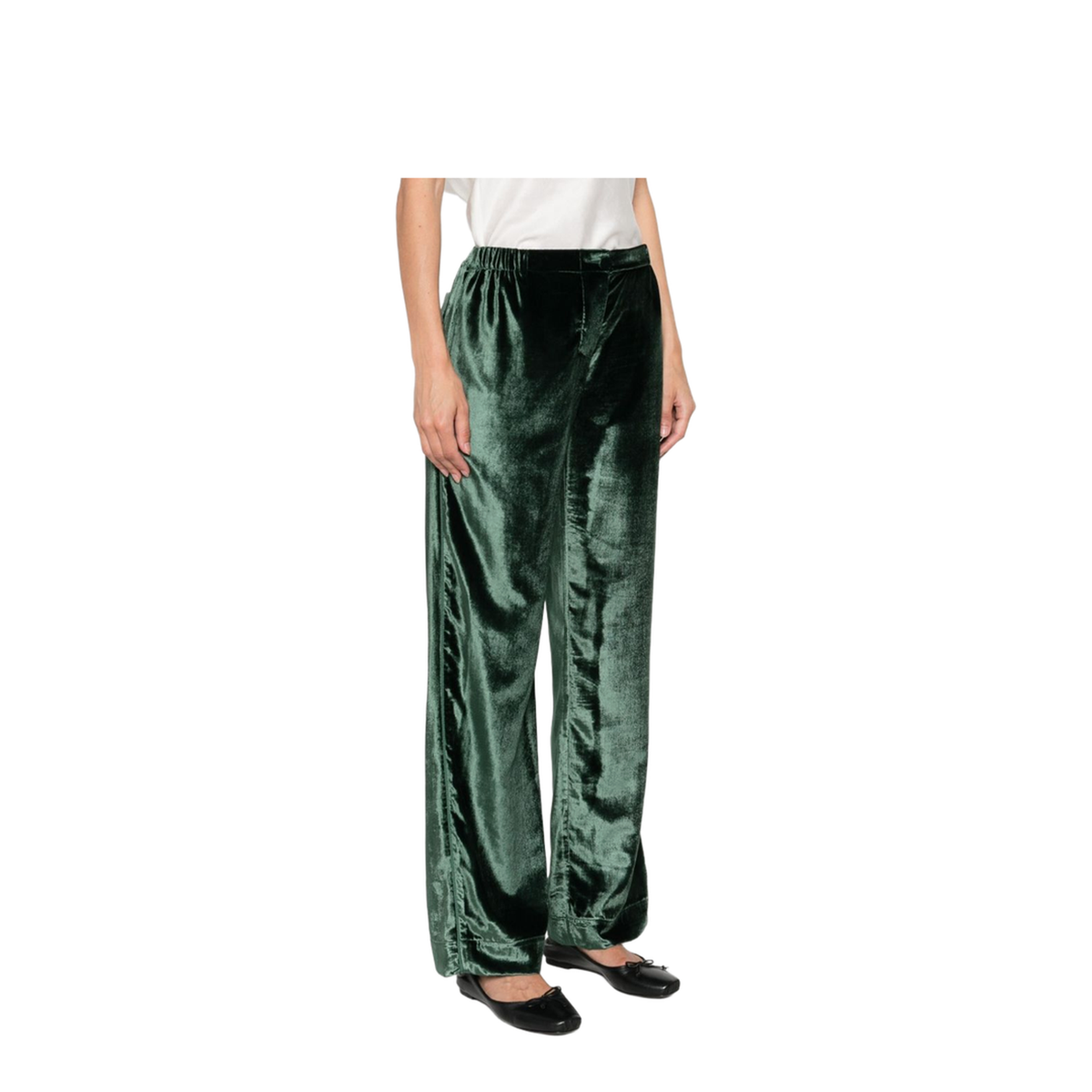 Velvet High-Waisted Trousers