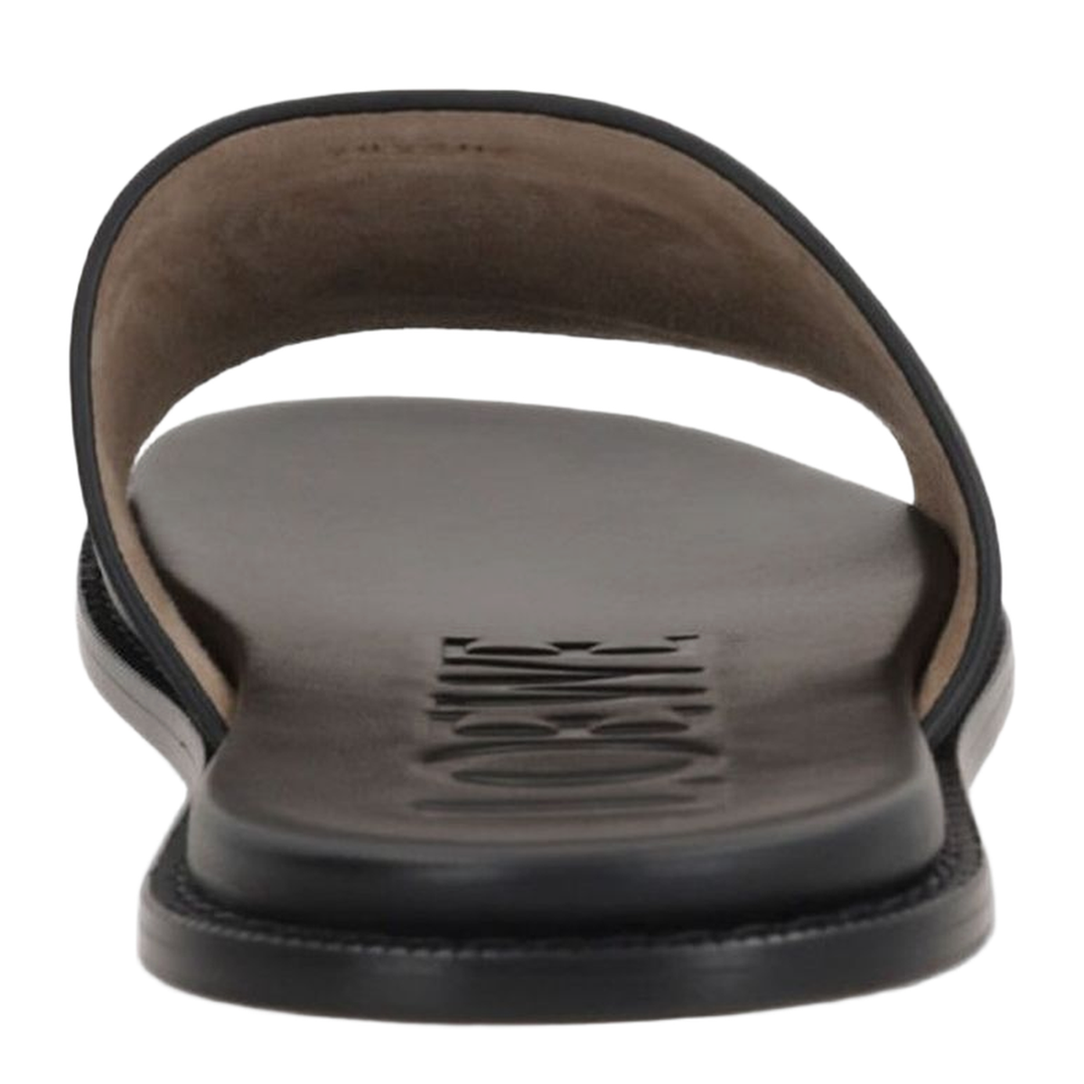 Flex Anagram Slide in Soft Calfskin Black