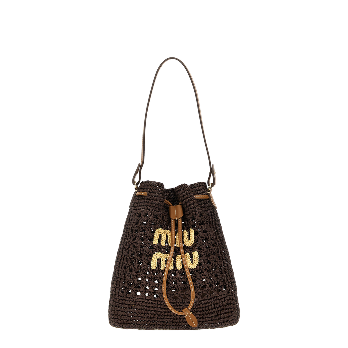 Cocoa Brown Natural Woven Fabric Mini-Bag