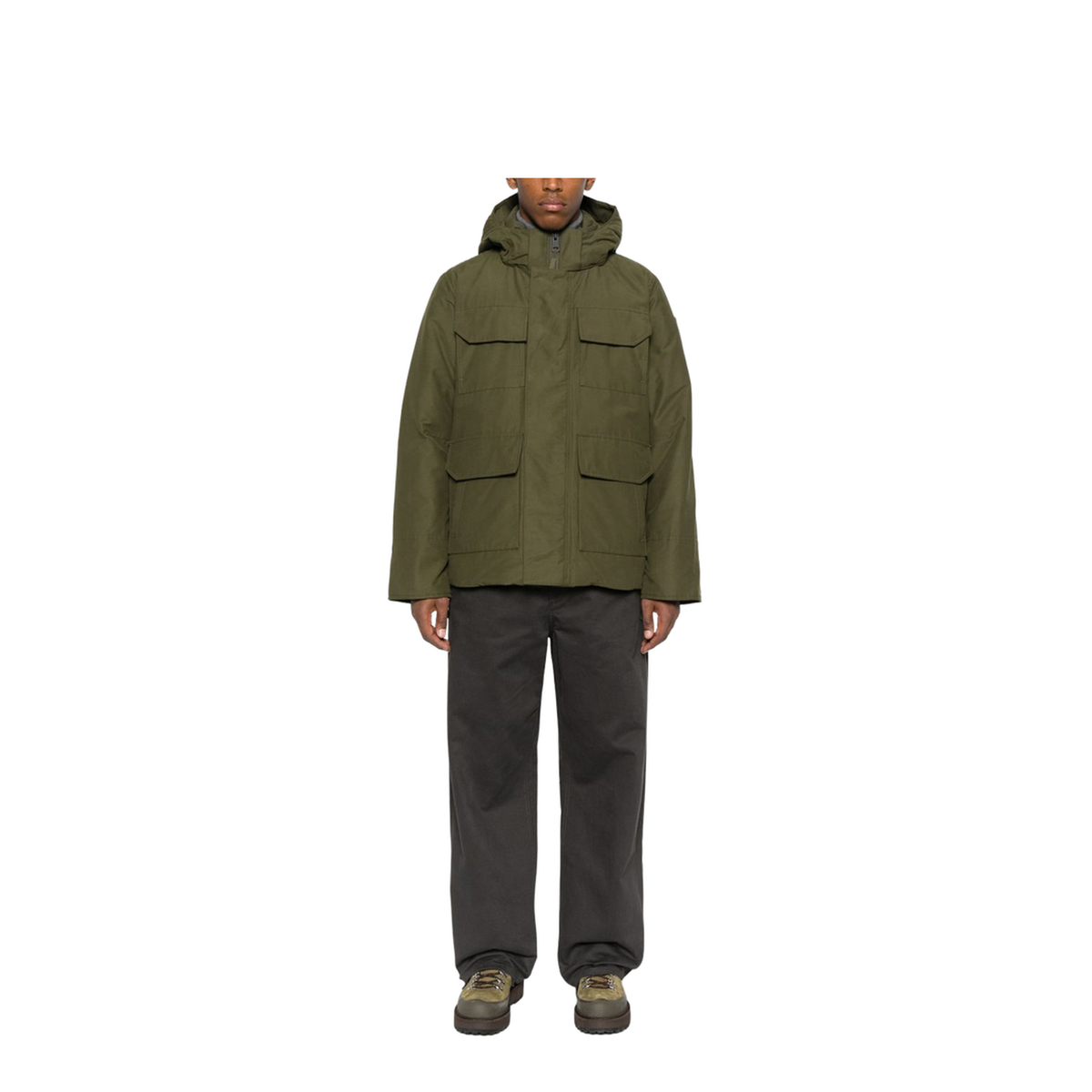 Army Green Cotton Blend Maitland Down Jacket
