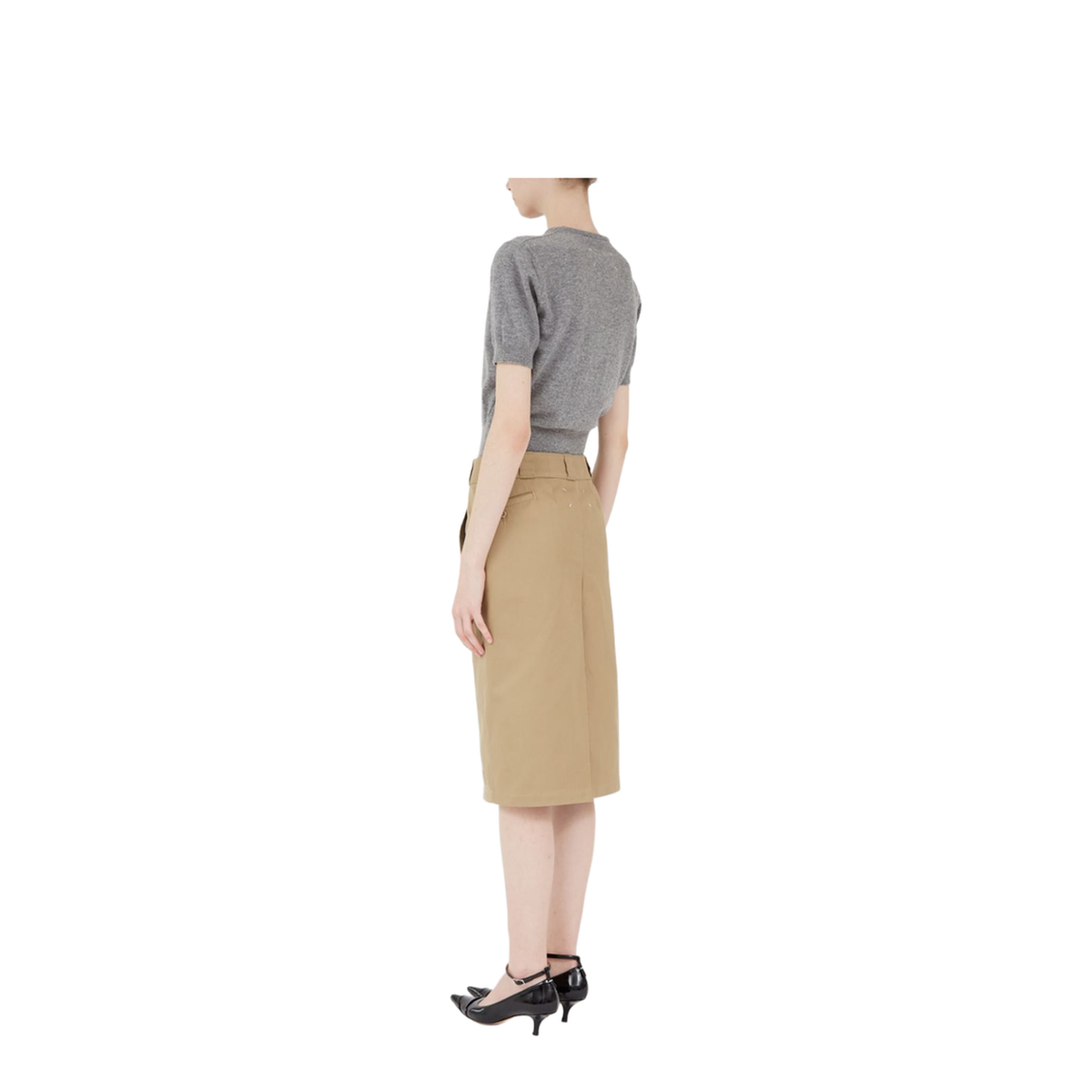 Skater Chino Midi Skirt