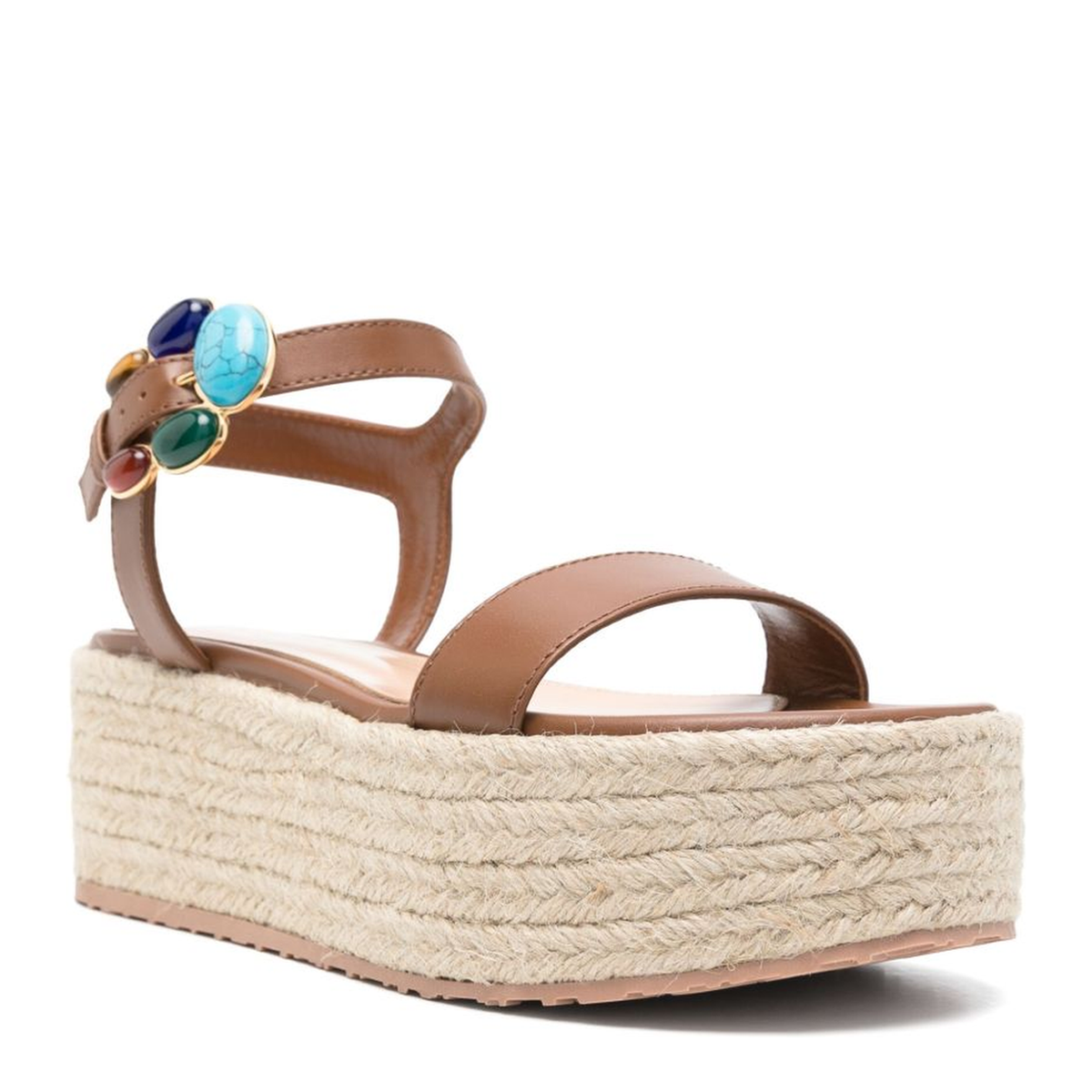 Leather Brown Platform Sandals