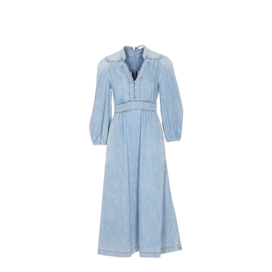 Denim Midi Dress - Blue