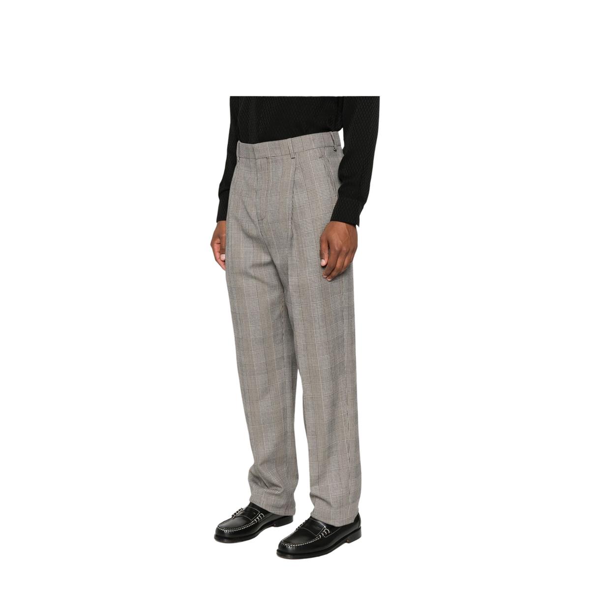 High-Waisted Pants in Prince of Wales Wool